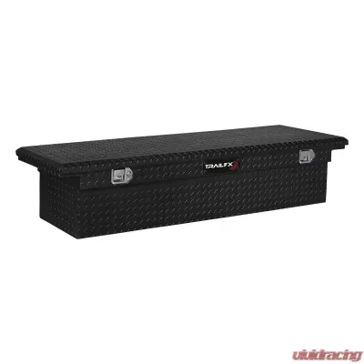 TrailFX Crsovr Angled Sgl Lid Dia Tread Gloss Black Alum 60x19.25x13.5 W/Tray - 120602